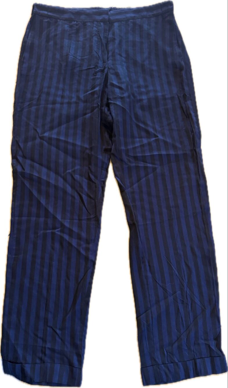 The Kooples Dress Pants Womens 8 Blue & Black Striped Straight Leg NWT $225